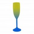 Taça de Champanhe Bicolor Amarelo e Azul 190 ml