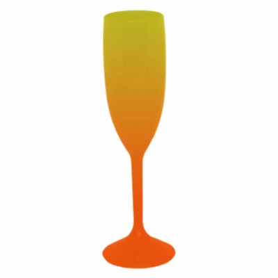 Taça de Champanhe Bicolor Amarelo e Laranja 190 ml