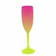 Taça de Champanhe Bicolor Rosa e Amarelo 190 ml