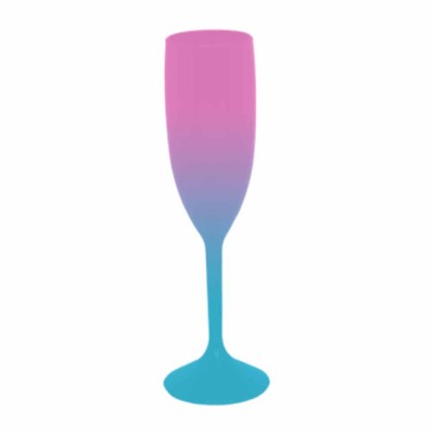 Taça de Champanhe Bicolor Rosa e Azul Tiffany 190 ml