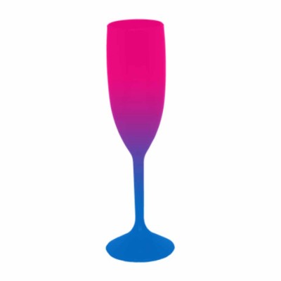 Taça de Champanhe Bicolor Rosa e Azul Royal 190 ml