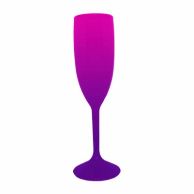 Taça de Champanhe Bicolor Rosa e Roxo 190 ml