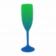 Taça de Champanhe Bicolor Verde e Azul 190 ml