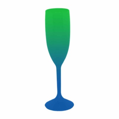 Taça de Champanhe Bicolor Verde e Azul 190 ml