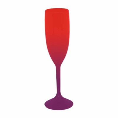 Taça de Champanhe Bicolor Vermelho e Roxo 190 ml