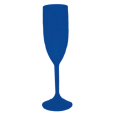 Taça de Champanhe Fosco Azul Royal 190 ml