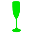 Taça de Champanhe Fosco Verde Fluor 190 ml