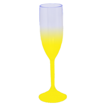 Taça de Champanhe Jateada Amarela 190 ml