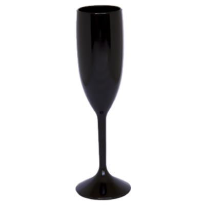 Taça de Champanhe Preta 190 ml
