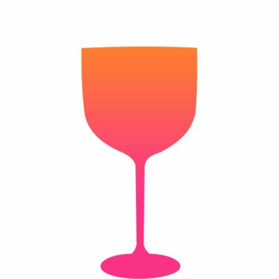 Taça Gin Bicolor Laranja e Rosa