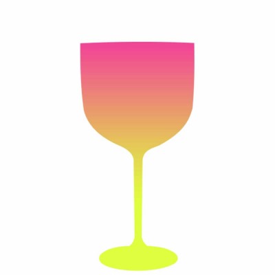 Taça Gin Bicolor Rosa e Amarelo