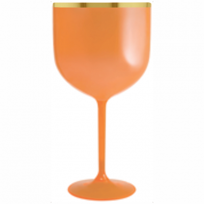 Taça Gin Laranja Neon Com Borda 