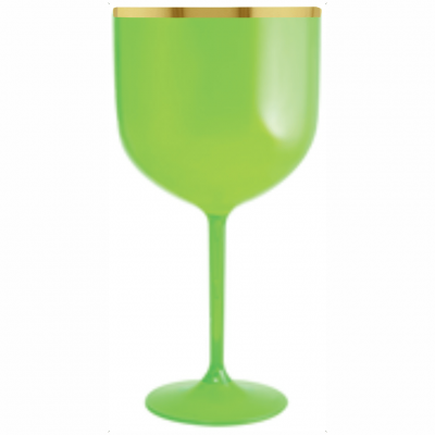 Taça Gin Verde Neon Com Borda