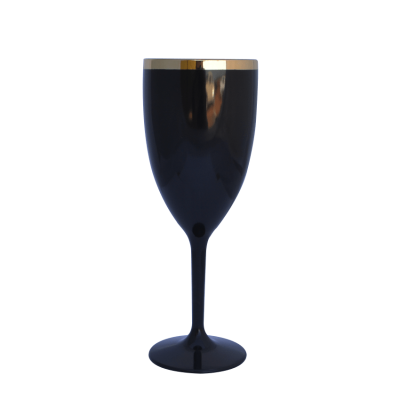 Taça de Vinho Preto com Borda Dourado