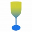 Taça de Vinho Bicolor Amarelo e Azul