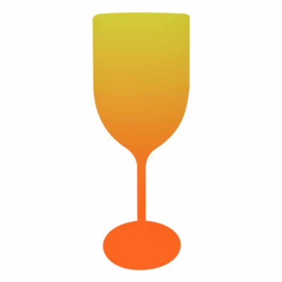 Taça de Vinho Bicolor Amarelo e Laranja