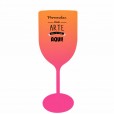 Taça de Vinho Bicolor Laranja e Rosa