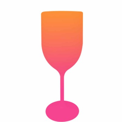 Taça de Vinho Bicolor Laranja e Rosa