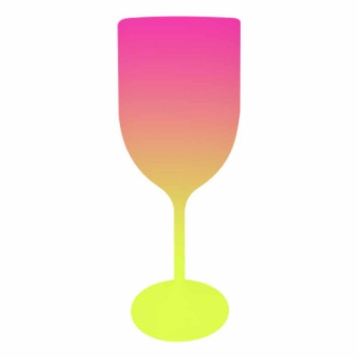 Taça de Vinho Bicolor Rosa e Amarelo