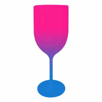 Taça de Vinho Bicolor Rosa e Azul Royal