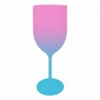 Taça de Vinho Bicolor Rosa e Azul Tiffany