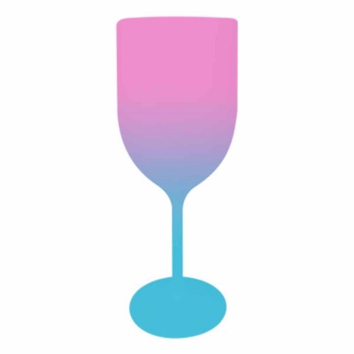 Taça de Vinho Bicolor Rosa e Azul Tiffany